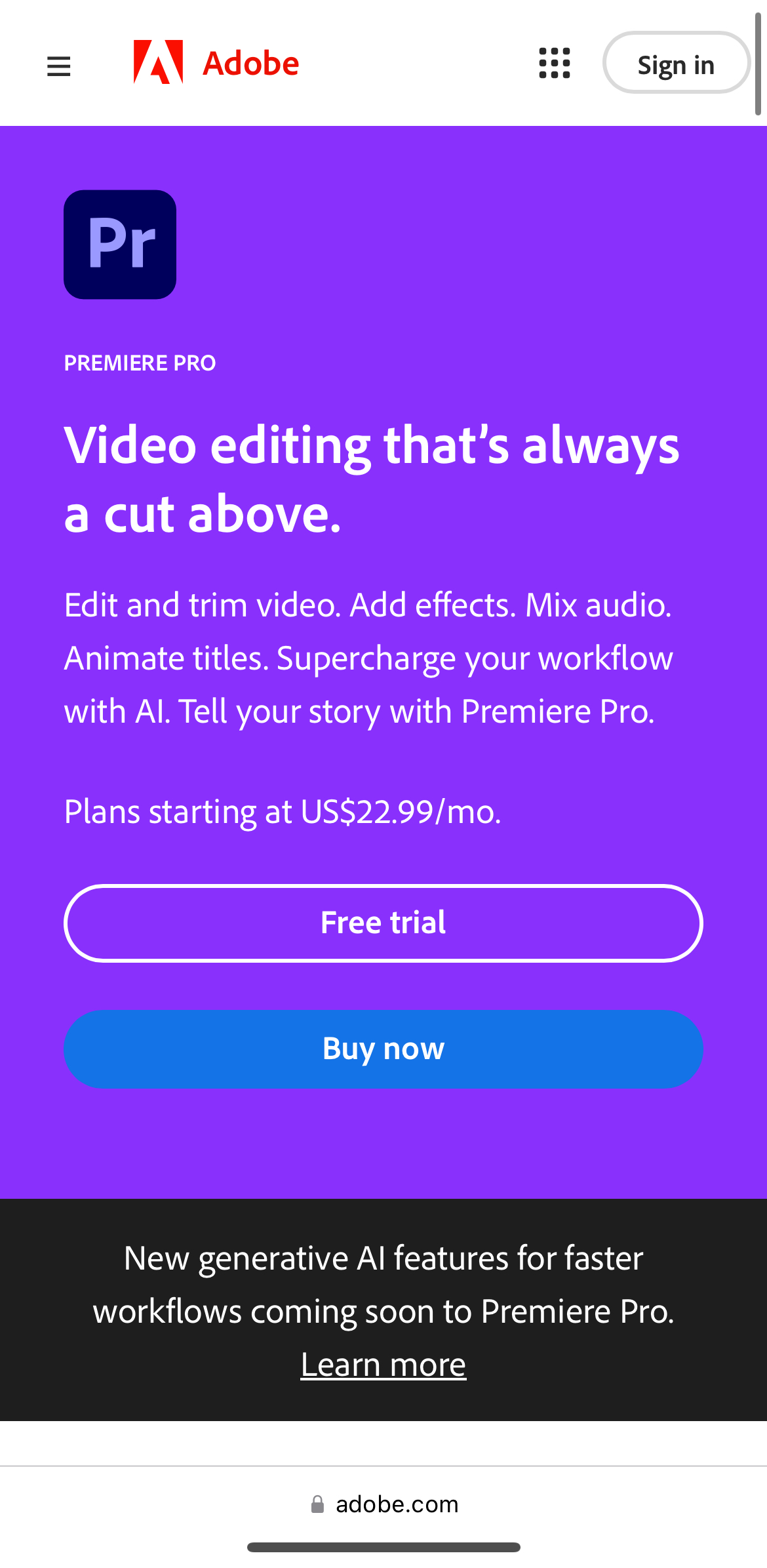 Adobe Premiere Pro for video content marketing